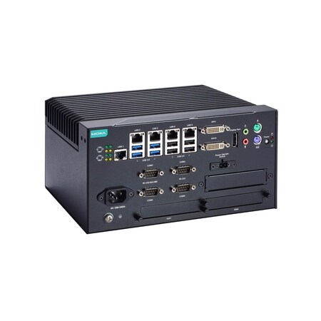 Moxa X86 Comp W/ Celeron G3902E Cpu, 5X Lan, 9X Usb, 4X Serial, Mc-7410-C1-Ac MC-7410-C1-AC